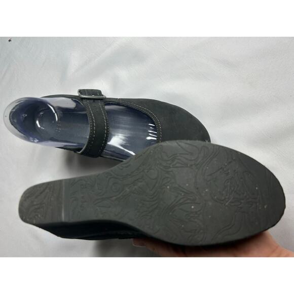 Dansko Sandra Black Womens Nubuck Leather Wedge Heel Mary Jane Sz 39 US8.5 ￼ - Picture 6 of 9